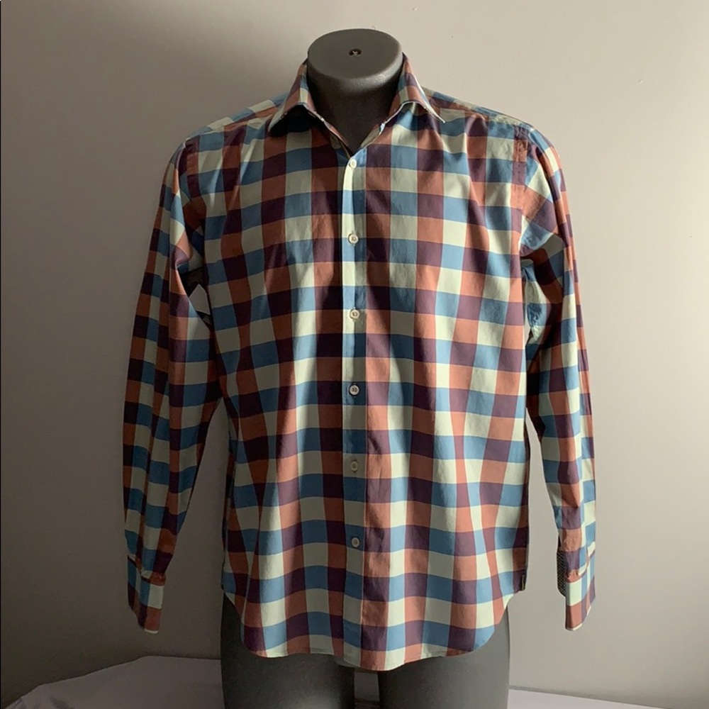 Plaid Bugatchi Shirt L .